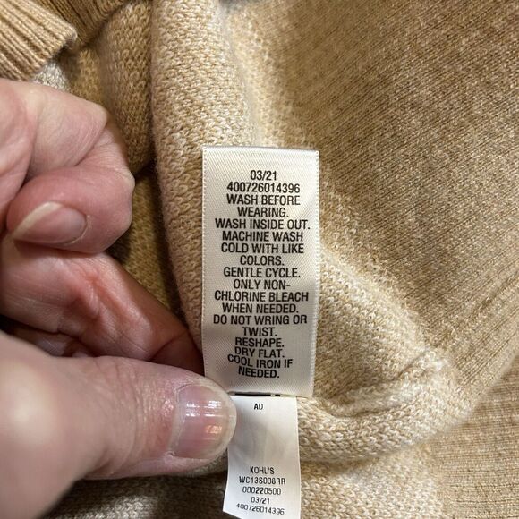 Croft & Barrow Womens XXL Pullover Houndstooth Beige & White - Picture 5 of 6